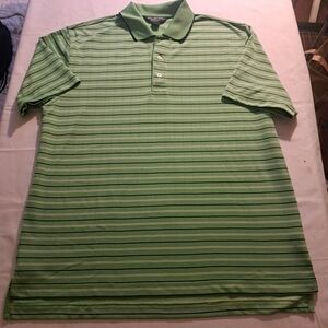 Brooks Brothers Country Club ProSport Golf Polo Shirt‎ Men's Large Green Stripe
